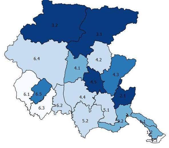 Unità locali delle INP attive per ambito distrettuale (2011) N. unità attive*1.000 ab.