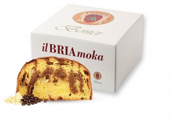 BONCI IL BRIA MOKA Prodotto dolciario da forno a lievitazione naturale con gocce di cioccolato bianco, imbevuto con sciroppo alcolico a base di caffè