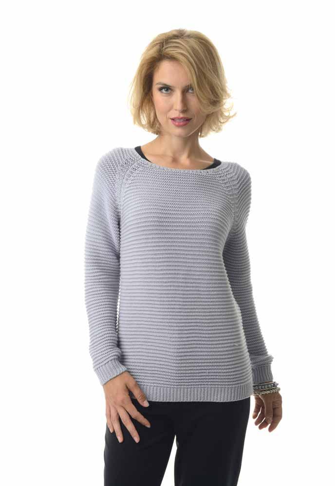 CARDIGAN MAGLIA ADELITA AMY Grigio perla (cod 066) 1% LANA MERINOS EXTRAFINE Sembra fatto a mano il pull dalle proporzioni perfette.