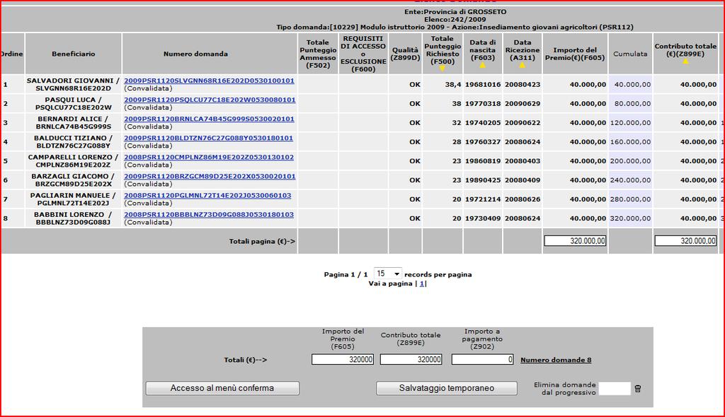 Tramite la modalità adesso esposta, andranno inseriti nell elenco gli estremi dell atto con cui viene adottata la graduatoria di assegnazione e/o la graduatoria delle domande respinte in quanto non