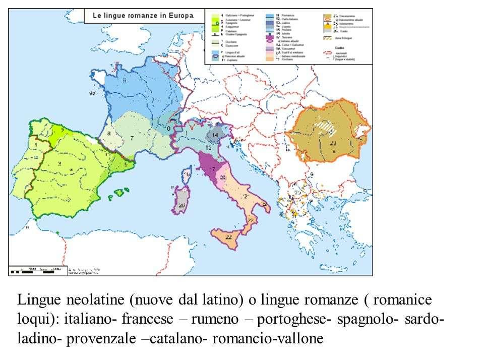 Lingue neolatine Lo stesso processo di sostituzione della lingua volgare al latino