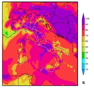 Temperatura a 2m dal suolo Situazione: Giovedì, Italia nel maltempo. Precipitazioni sparse, ma diuse su gran parte delle regioni.
