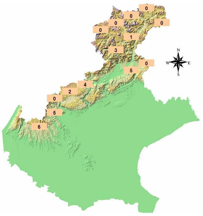 CONDIZIONI DI INNEVAMENTO DELLE DOLOMITI E PREALPI VENETE 31 gennaio 211 Dati storici (1988-27) Elaborazioni AREA GEOGRAFICA Quota s.l.m.