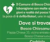Il Comune di Bosco Chiesanuova in collaborazione con molta attività, associazioni e realtà del paese ha reso possibile la posa di 4 defibrillatori, uno in ogni frazione.