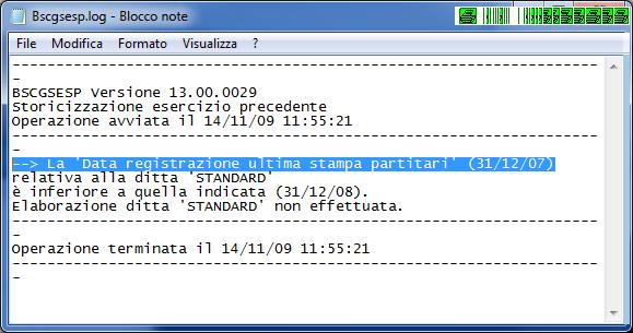 messaggio che conterrà le cause per cui l operazione non è stata eseguita (ad esempio perché risultano stampe non definitive), risolvere