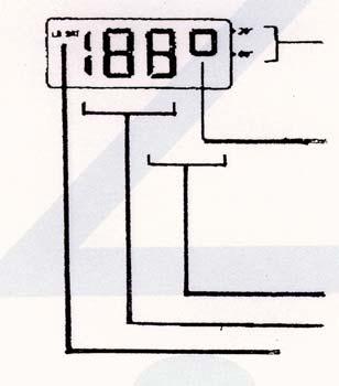 3. Denominazione dei componenti Display Sensore Comparto della batteria Cable a spirale (parte posteriore dello strumento) Protettore con punto di riferimento di calibratura Display / Indicatore Modo