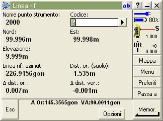 Cliccare su Memorizza per completare l operazione Misura punti Dopo aver impostato la stazione con una delle
