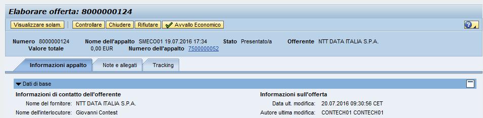 Accettare le offerte Valutazione