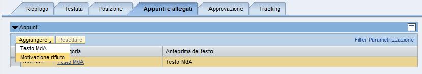 Approvare o rifiutare le MdA Se invece il tecnico econtest ha intenzione di rifiutare il documento, occorre inserire una motivazione per il