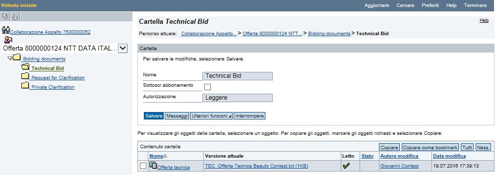 Visualizzare le offerte Area collaborativa Dopo aver visualizzato