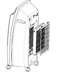 GB Be sure to replace the water in the tank by inserting fresh, clean water at least weekly. Remove the tank, empty it and pour clean water. Clean the filter by removing the screw and its support.