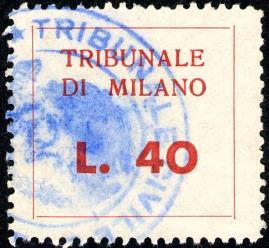 Tribunale di Milano 1920/< Carta liscia.