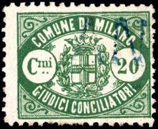25 blu Cancelleria Giudici conciliatori 1910/< Carta