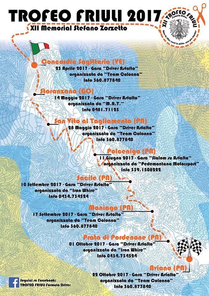 Manifestazioni valide per il Trofeo Friuli 2017: Le date potrebbero subire