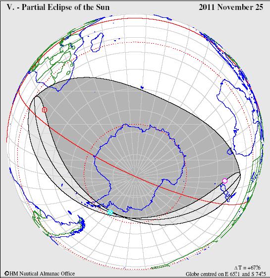Nelle eclissi parziali le fasce in grigio scuro dei due grafici (scaricati dal sito www.eclipse.org.