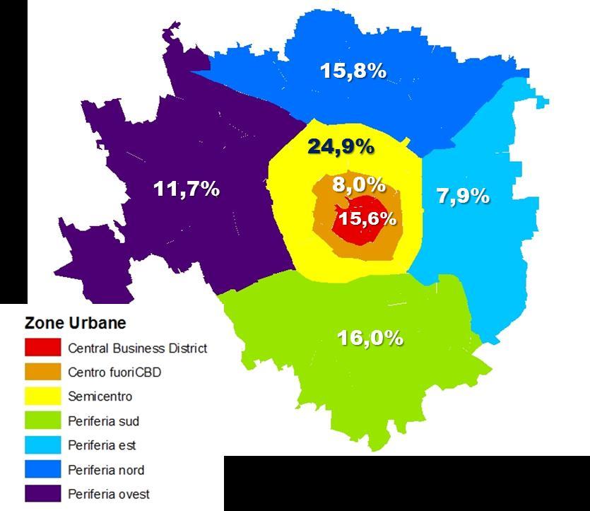 Si rileva che 70 immobili (che fanno parte dei rimasti 2013-2015 ) risultano parzialmente locati (la superficie 2015 è inferiore alla superficie 2013) e la superficie rilevata nel 2013 era di 0,361