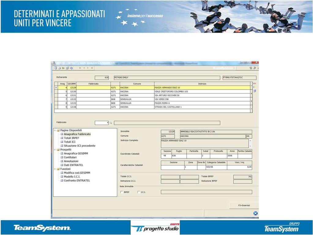 Anagrafica Terreni e fabbricati - rinnovamento grafico: -Griglia per l esposizione delle anagrafiche