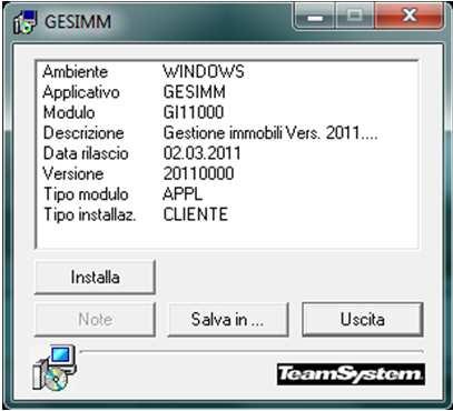 GESIMM Gestione Immobili Installazione programmi Il programma GESIMM ha un proprio installatore come F24 e CON.TE.