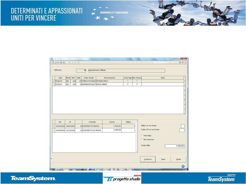 GESIMM Funzioni Contratti Locazione : -Riepilogo per ciascun locatore-dichiarante dei dati del/i contratto/i presenti per il periodo d