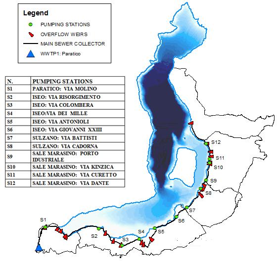 1.B. Modellazione del Collettore Fognario Circumlacuale del Lago d Iseo Negli ultimi decenni la qualità dell acqua del lago d Iseo ha subito un forte deterioramento: si è passati da uno stato