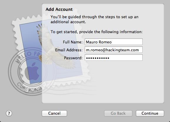 4.4 Mail for MAC Per aggiungere il nuovo account di