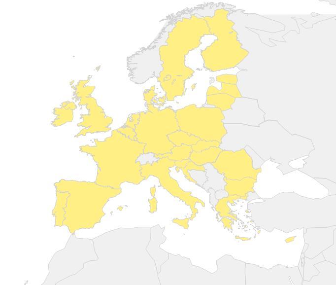 UE-28: un mercato del gas sviluppato, con una pluralità di fornitori UE-28: fabbisogno di gas e sua copertura Libia 1% Algeria 7% GNL 11% produzione interna 26% terminali GNL gasdotti operativi