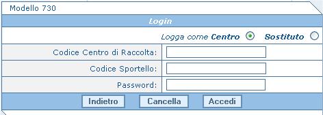 A questo punto compare la videata di seguito proposta, da cui selezionare il tipo di servizio richiesto: o Invio file : consente di accedere alla pagina predisposta per l invio vero e proprio del