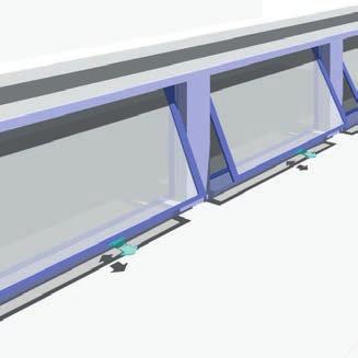 [Linea D16 Fce] Attuatore a stelo per: finestre a sporgere, cupole. Rod actuator for: top hinged windows, domes.