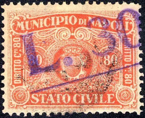 3 C. 30 violetto 4 C. 80 rosso 5 L.