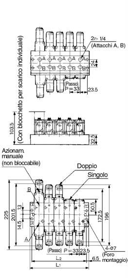 VF5000 Scarico comune/vv5f5-40- 2 SY SV SY SYJ SX VK VZ Nota: Se il connettore DIN tipo Y è lo stesso del