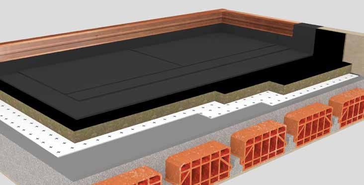 3. Coperture piane occasionalmente praticabili con struttura in laterocemento e impermeabilizzazione bituminosa BP- ΒΙΤ o BP- ΒΙΤ Le coperture piane occasionalmente praticabili in laterocemento con