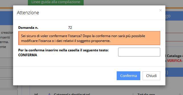 Successivamente alla conferma della domanda è possibile procedere con la stampa dell allegato definitivo.