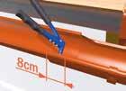 8 mm di colla PREFA. Praticate i fori con una punta ø 4,1 mm per i rivetti. Non forare la zona di scorrimento dell acqua!