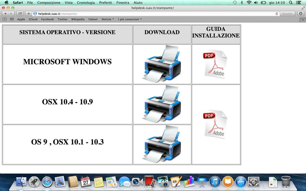 Installazione stampante in MAC OSX 10.x e associazione con la tessera dell utente.