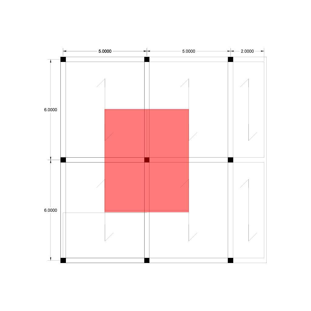 DIMENSIONAMENTO PILASTRO 1 CEMENTO ARMATO Prendiamo in riferiemnto il pilastro più sollecitato dopo aver calcolato l area di influenza ( pari a 6x5= 30mq.