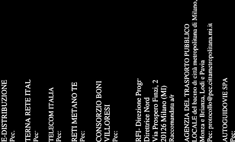 ii RFI- Direzione Programmi Investimenti Direttrice Nord Via Prospero Finzi, 2 20126 Milano (MI) Raccomandata ah AGENZIA DEL TRASPORTO PUBbLICO LOCALE del bacino di città