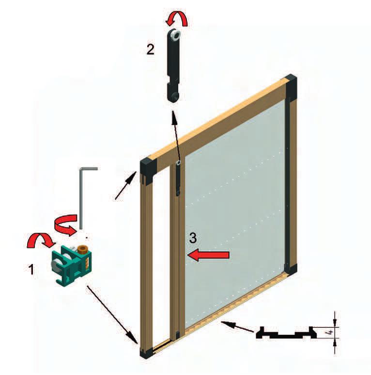 CARATTERISTICHE PRINCIPALI PRINCIPAL FEATURES 1) Regolazioni fili continua con accordatore 2) Pattino con ruota 3) Il barramaniglia non esce mai dalle guide