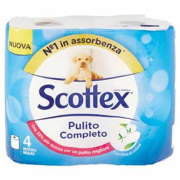 PULITO COMPLETO SCOTTEX 4 rotoli,19 SNACK PER CANI COOP