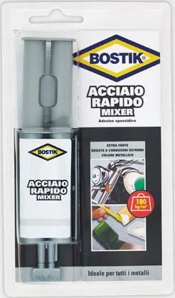 D2404 800255024042 Bostik Acciaio Rapido Mixer blister 24ml BOSTIK ACCIAIO RAPIDO Adesivo epossidico bicomponente di colore
