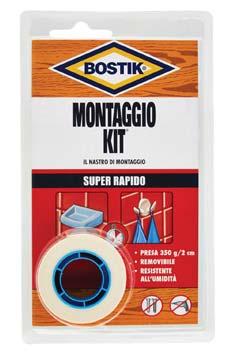 D152 871043925931 Bostik nastro Power Repair grigio 10mt x 50mm BOSTIK NASTRI BIADESIVI Nastro bi-adesivo strutturato, fissa oggetti su superfici piane e lisce, adatto a