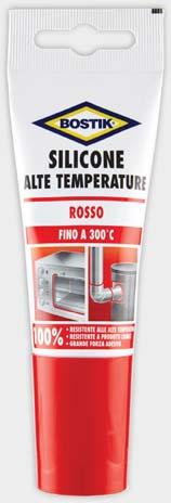 sigillanti blister e tubi BOSTIK SILICONE ALTE TEMPERATURE Silicone a base acetica, resiste ad alte temperature: da -0 C a +200 C, con punte di +300