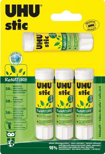 Quindi minori consumi di materie prime fossili e di CO2 per uno stick 100% riciclabile!