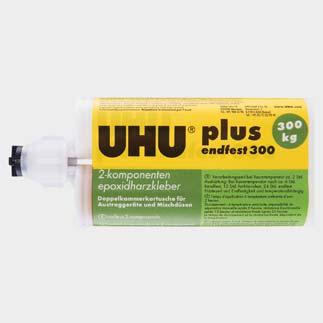 Uhu plus 300 kg è un bicomponente a base di resina epossidica dalle molte qualità e