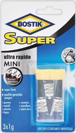 adesivi istantanei BOSTIK SUPER CONTROL Bostik Super Control è un adesivo liquido istantaneo e super forte dotato di speciale Sistema Antigoccia: la quantità di colla desiderata può essere applicata