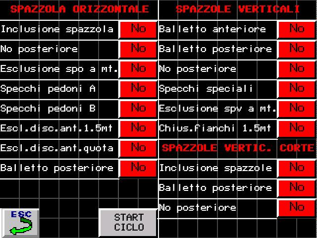 posteriore veicolo Disattivare spazzola orizzontale su anteriore veicolo