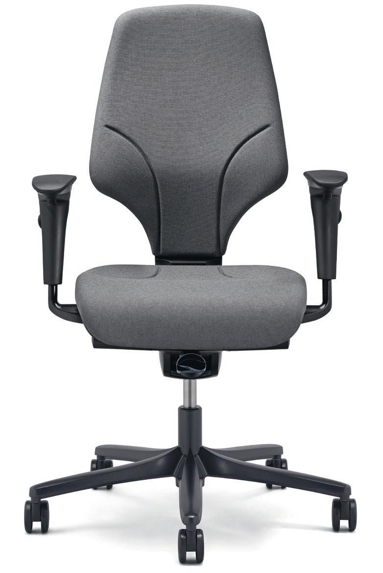The giroflex 64 swivel chair is available in standard or comfort upholstery, various seat widths and back heights, different armrest versions and various colours.