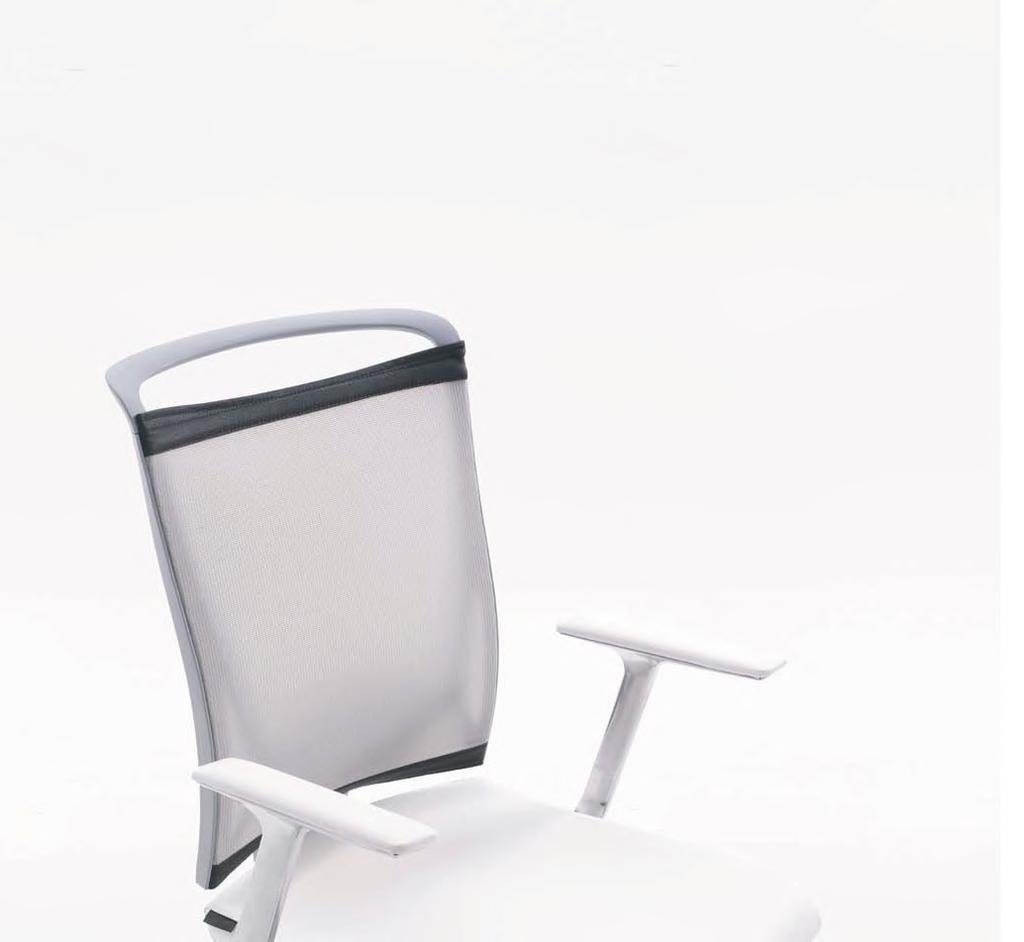 Korium Korium plus Poltroncina operativa nelle versioni: - KORIUM: sedile imbottito e schienale in rete nera o grigia - KORIUM PLUS: sedile e schienale imbottito - appoggio lombare con