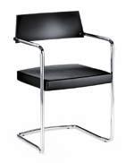 schienale in polipropilene nero o policarbonato trasparente Multipurpose stackable chair: chromed steel frame,