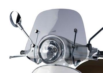 The front shield guard combines elegant design with protection and contributes to the unique Vespa character, protecting bodywork elements against bumps and knock.