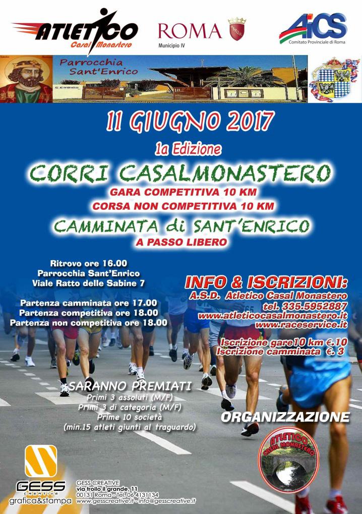 (Roma, Municipio IV). Sarà inoltre organizzata anche una gara di corsa non competitiva sullo stesso percorso della 10km competitiva.